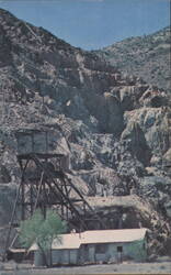 Jerome, AZ Open Pit Mine Hoist on Cleopatra Hill Postcard