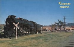 Santa Fe Steam Locomotive 3759 in Kingman, Arizona Postcard