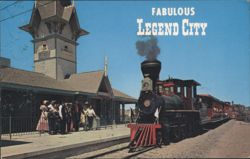 Fabulous Legend City Amusement Park Train & Station Postcard
