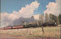 Double-Headed Steam Train, White Mountain Scenic Railroad Postcard