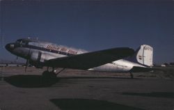 United Air Lines Douglas DC-3A N16070 at Tucson Airport Postcard