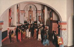 Tumacacori Mission Church Mass Diorama, 1820s Arizona Postcard