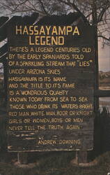 Hassayampa Legend Sign, Wickenburg, Arizona Postcard