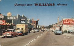 Williams AZ, US Highway 66 Street View Postcard
