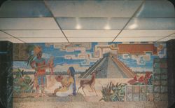 Mayan Mural, Hotel Mayaland, Mexico City Postcard