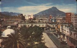 Monterrey Panoramic View with Plaza Zaragoza & Cardinal's Hat Postcard