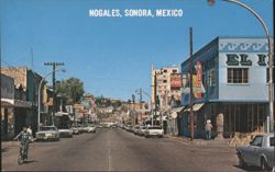 Obregon Avenue Street Scene, Nogales, Sonora, Mexico Postcard