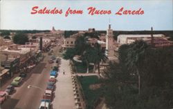 Guerrero Avenue & Plaza Hidalgo, Nuevo Laredo, Mexico Postcard