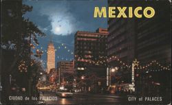 Mexico City: Ave. Juárez at Twilight, Torre Latinoamericana Postcard