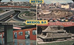 Mexico City Metro, Insurgentes & Pino Suárez Stations, Tlalpan Avenue Postcard