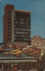 Ciudad Universitaria, La Rectoria & Siqueiros Mural Postcard
