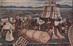 Diego Rivera Mural: Tenochtitlan Temple of War & Rain Gods Postcard