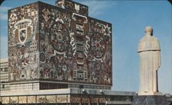 UNAM Central Library, Juan O'Gorman Mural, Mexico City Postcard