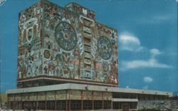 Central Library UNAM, Mosaic Mural, Mexico City Postcard