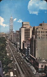 Avenida Juarez, Mexico City with Torre Latinoamericana Postcard
