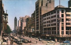 Avenida Juarez, Mexico City, Heavy Traffic & Alameda Park Postcard