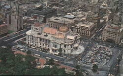 Aerial View of Palace of Fine Arts, Mexico City Postcard