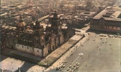 Aerial View of Mexico City Zocalo and Metropolitan Cathedral Postcard