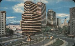 Paseo de la Reforma, Glorieta Colón, Modern Buildings, Mexico City Postcard