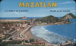 Mazatlan Olas Altas Beach Panoramic View Postcard