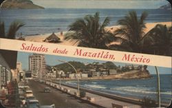 Mazatlán, Mexico - Playa de las Gaviotas & Olas Altas Blvd Postcard