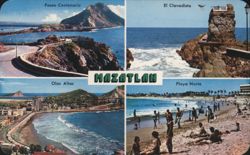 Mazatlán Mexico: Centenario, Diver, Olas Altas, Playa Norte Postcard