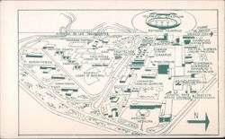 UNAM Campus Map, Olympic Stadium, Mexico City Postcard