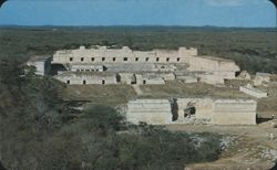 Panoramic View of the Nun's Quadrangle, Uxmal, Mexico Postcard