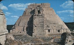 Magician's Temple, Uxmal, Yucatan, Mexico Postcard