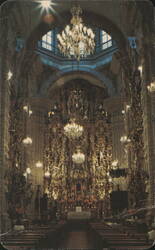 Interior of Santa Prisca Church, Taxco, Mexico Postcard