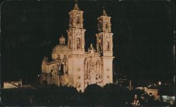 Night View of Santa Prisca Parish Church, Taxco Postcard
