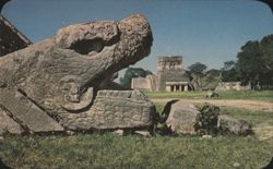 Plumed Serpent Head, Temple of the Jaguars, Chichén Itzá Postcard