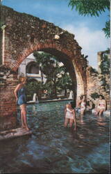 Hacienda Vista Hermosa Pool with Women Postcard
