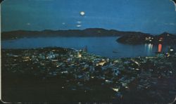 Acapulco Night View of City and Bay Postcard