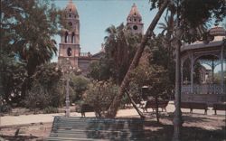 Plaza and 18th Century Church of San Fernando, Guaymas Postcard
