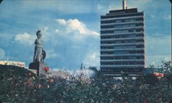 Minerva Fountain and Modern Building, Guadalajara Postcard