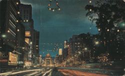 Avenida Juarez at Night, Mexico City Postcard