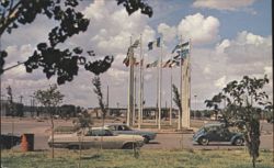 Plazuela de las Banderas, Bridge of the Americas, Cd. Juarez Postcard