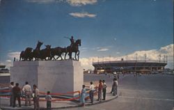 Monumento El Encierro and Plaza de Toros Monumental Postcard