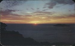 Acapulco Bay Sunset over Pacific Ocean Postcard