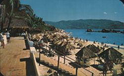 Panoramic View of Playa Condesa, Acapulco Postcard