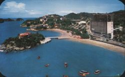 Panoramic View of Caleta and Caletilla Beaches, Acapulco Postcard