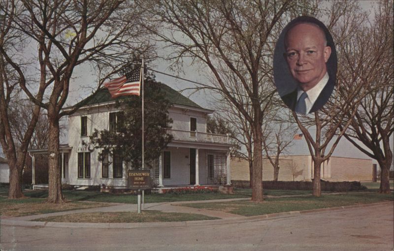 Eisenhower Home & Museum, Abilene, KS with Portrait Kansas