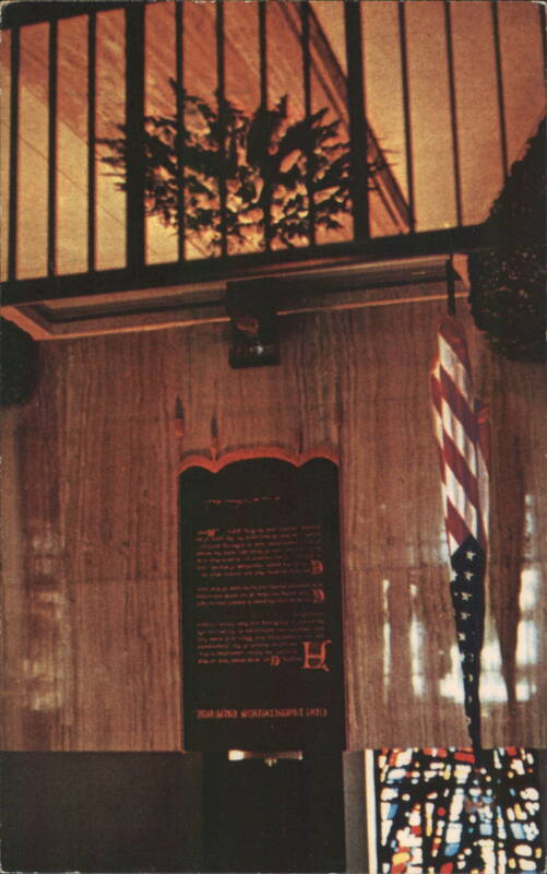 Eisenhower Meditation Chapel Interior with Flag & Plaque Abilene Kansas