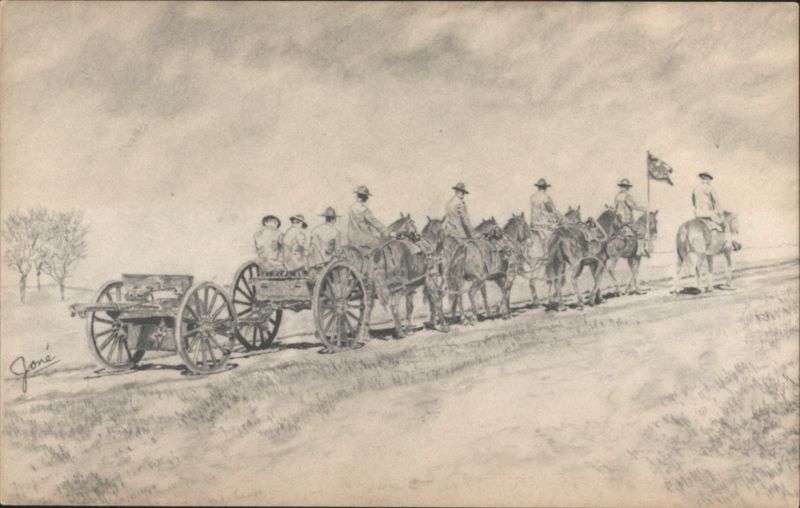 Field Artillery Half Section, Horse-Drawn 75mm Gun Fort Sill Oklahoma