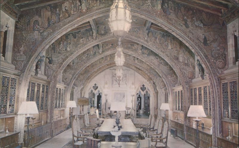 Hearst San Simeon Gothic Study, Hand Painted Ceilings California