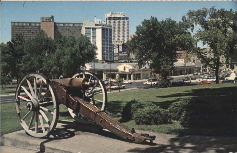 Denver Skyline, Hilton Hotel, Civic Center Park Cannon Colorado