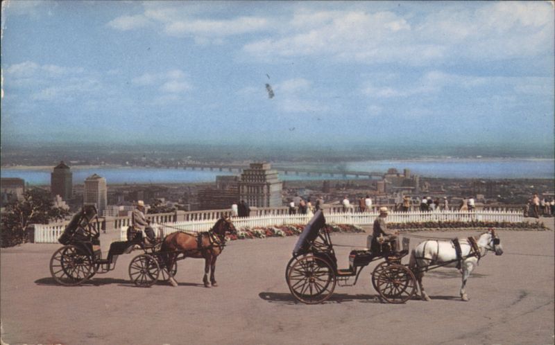 Old French Horsedrawn Carriages on Mount Royal Montreal PQ Canada