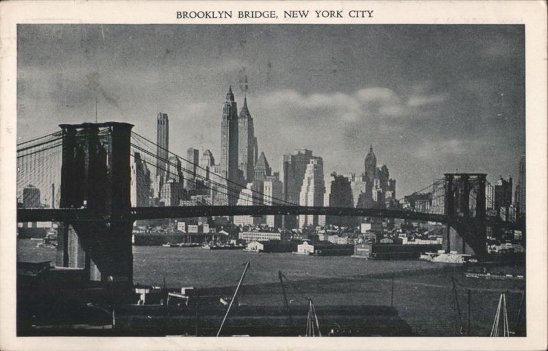 Brooklyn Bridge, Lower Manhattan Skyline New York