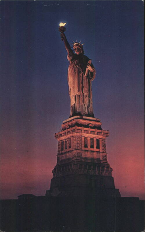 Statue of Liberty Illuminated at Dusk New York